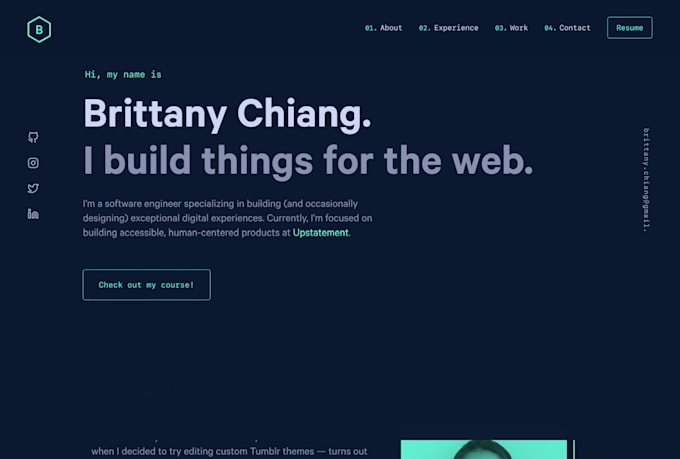 create portfolio website for freelancer